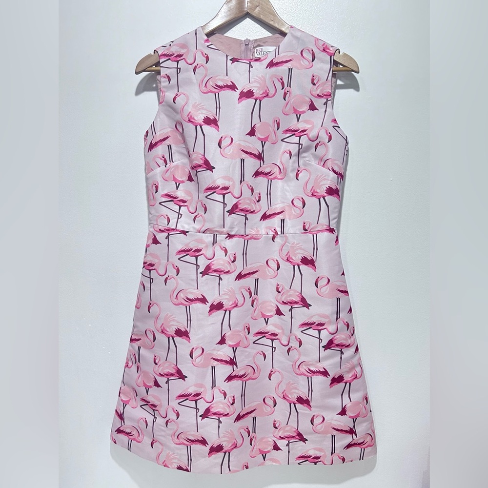 RED Valentino Pink Flamingo Print Sleeveless Dress